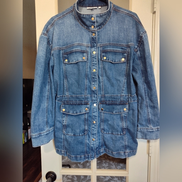 Chico's Jackets & Blazers - Chico's Classic 4-pocket Lightweight Denim Jean Jacket, Size 2 (Large)